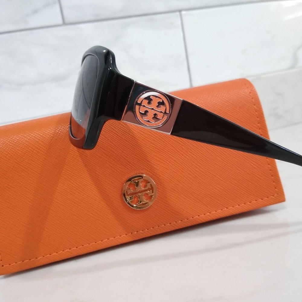 Tory Burch Black w/ Silver Logo Sunglasses - NWOT